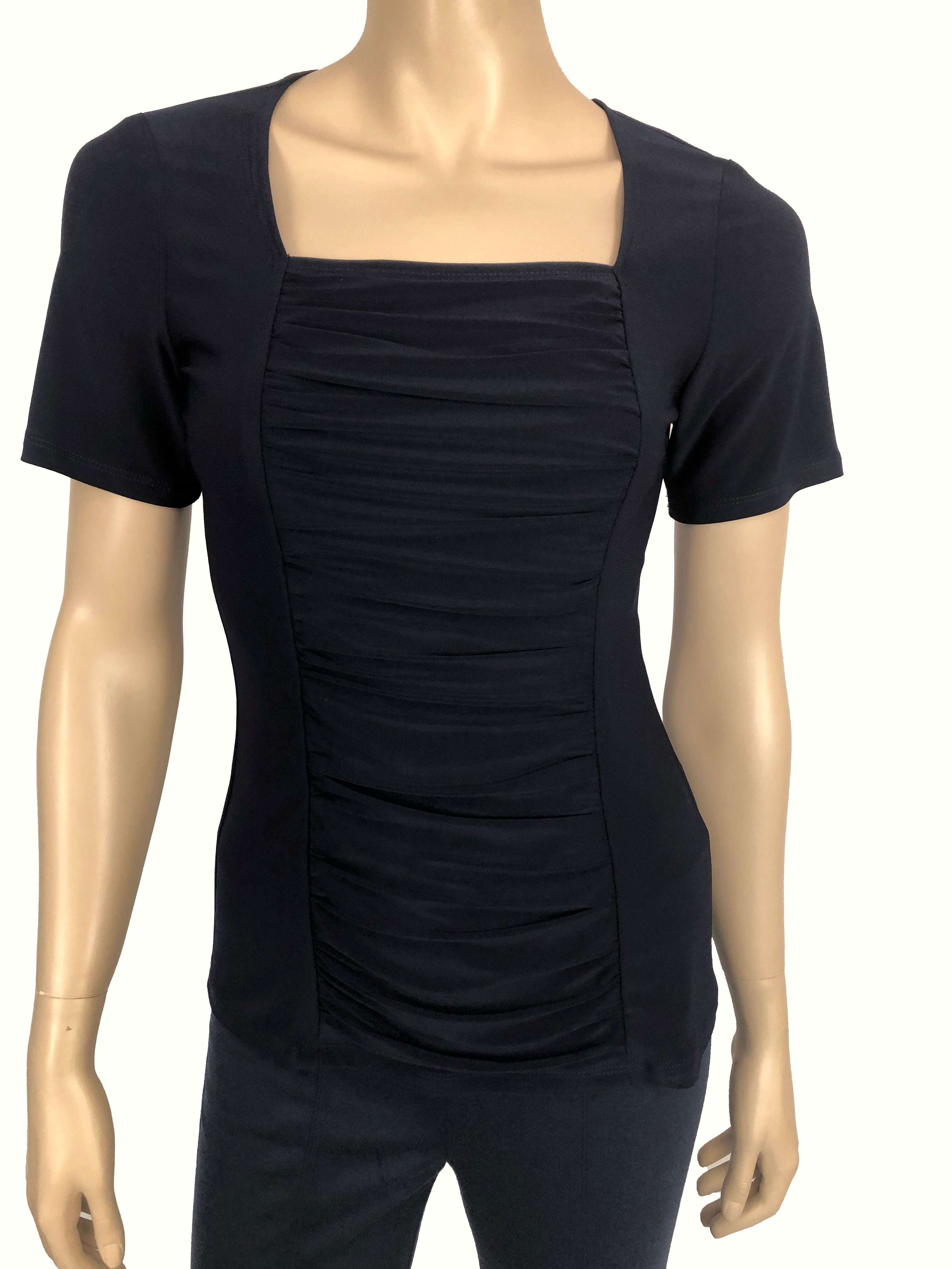 Women's Tops Navy Top On Sale Flattering Fit Quality Stretch Fabric Made in Canada Yvonne Marie Boutiques - Yvonne Marie - Yvonne Marie