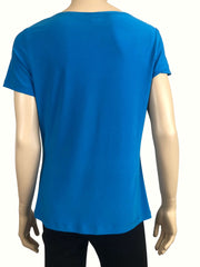 Women's Turquoise Top On Sale Canada Turquoise Blue top Quality stretch knit Fabric Made in Canada - Yvonne Marie - Yvonne Marie
