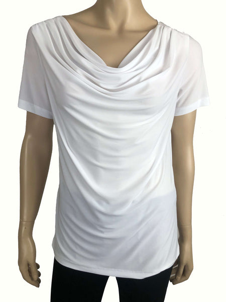 Women's Tops White Quality Stretch Fabric Flattering Fit XLARGE Sizes Made In Canada Yvonne Marie Boutiques