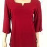Women's Red Top Stunning Neckline with Sleeve Detail Quality fabric Made in Canada - Yvonne Marie - Yvonne Marie