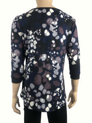 Women's Tops Navy And Black Print - Made In Canada - Yvonne Marie - Yvonne Marie