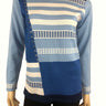 Women's Sweater Blue Geometric Design XXLARGE SIZE - Yvonne Marie - Yvonne Marie