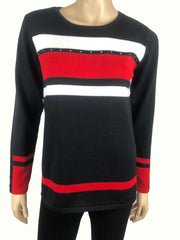 Women's Sweaters Black Geo Cool Design Quality And Comfort XLARGE SIZES - Yvonne Marie - Yvonne Marie