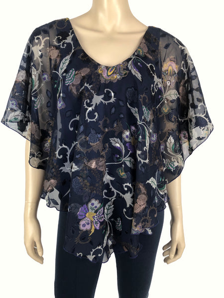 Women's Blouse Special Occasion Chiffon Exotic Print Made In Canda