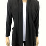 Women's Cardigan Black Soft Stretch Fabric Non Crease For Travel Features Side Pockets Best Selling Design Made in Montreal Canada On Sale NOW - Yvonne Marie - Yvonne Marie