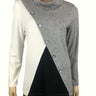 Women's Sweaters Cowl Neck Grey Combo Design - Made In Canada - Yvonne Marie - Yvonne Marie