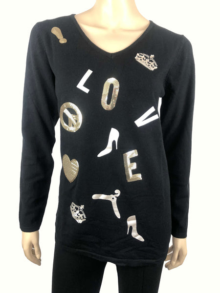 Women's Sweater black Cool Graphic Design Quality Soft Stretch Comfort Fabric Yvonne Marie Boutiques