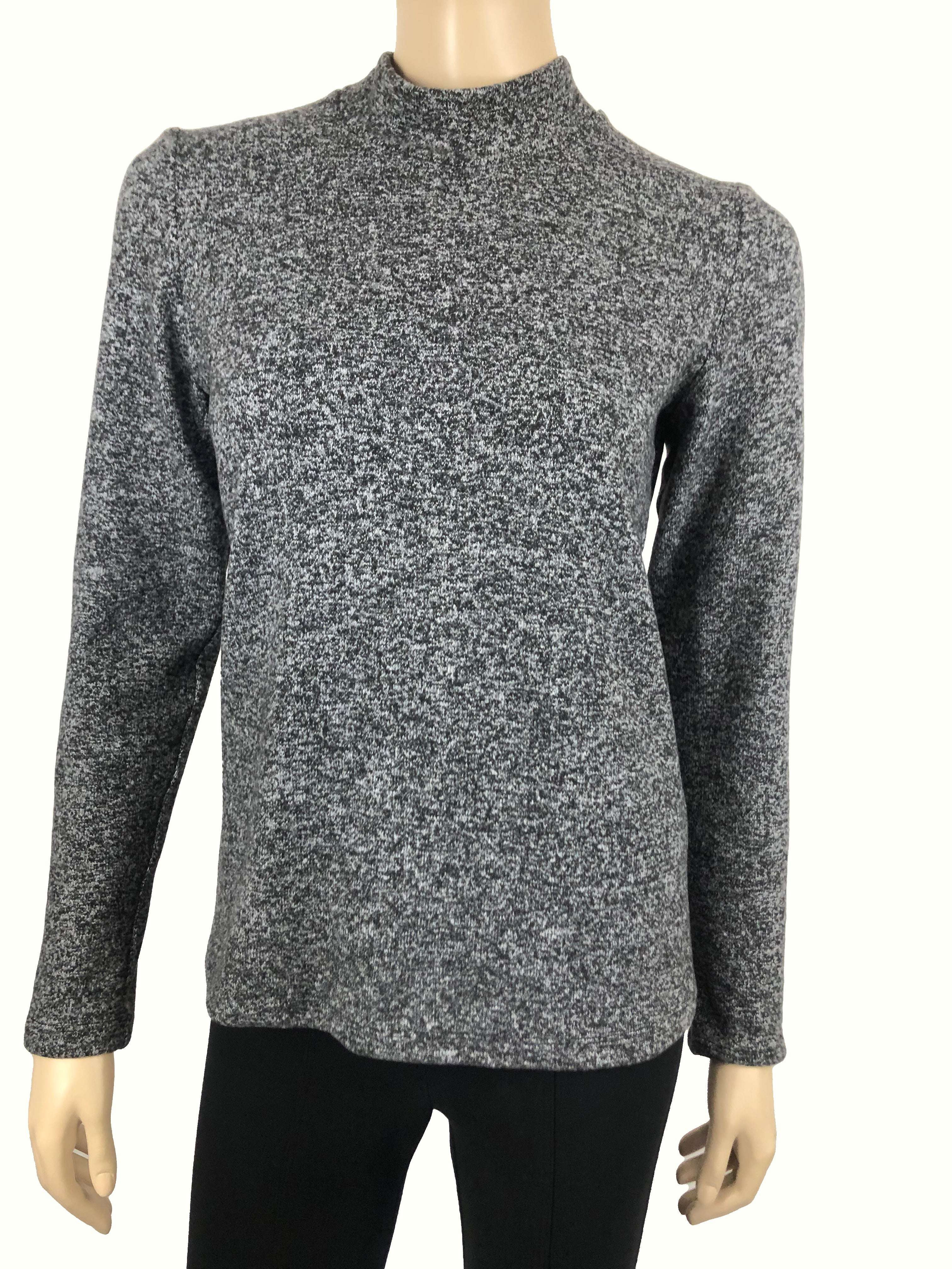 Women's Sweater Grey Mix Soft Knit Fabric - Made In Canada - Yvonne Marie - Yvonne Marie