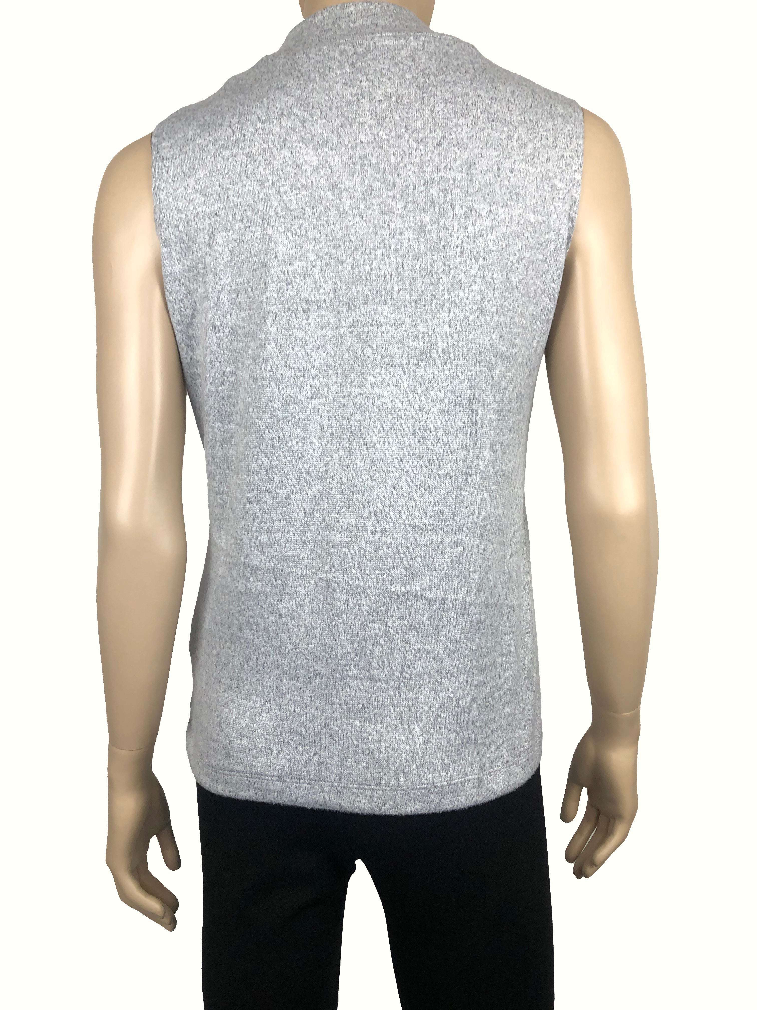 Women's Sleeveles Turtle Neck Silver Soft Knit Fabric - Made In Canada - Yvonne Marie - Yvonne Marie