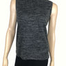 Women's Seeveless Mock Neck Black Mix Soft Knit Fabric - Made In Canada - Yvonne Marie - Yvonne Marie