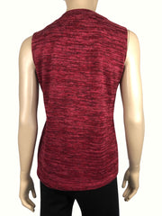 Women's seeveless Red Mock Neck Soft Knit Fabric - Made In Canada - Yvonne Marie - Yvonne Marie