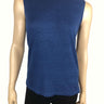 Women's mock Neck Sweater Blue Seeveless - Made In Canada - Yvonne Marie - Yvonne Marie