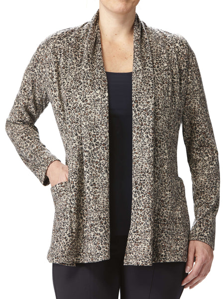 Women's Cardigan Now 50% OFF Tan Soft Knit Quality Fabric Made in Canada