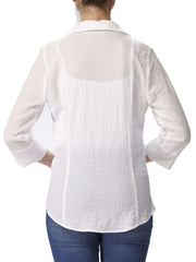 Women's Blouse White Quality Comfort Easy Care Fabric Best Selling Style Made in Canada Yvonne Marie Boutiques - Yvonne Marie - Yvonne Marie