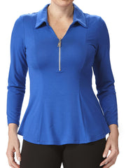 Women's Blouse Royal Blue Quality Knit Fabric and Fit Exclusive at Yvonne Marie -Made in Canada - Yvonne Marie - Yvonne Marie