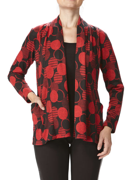 Women's Cardigans Now 50 Off Red and Black Quality Stretch Knit Fabric  Made in Canada