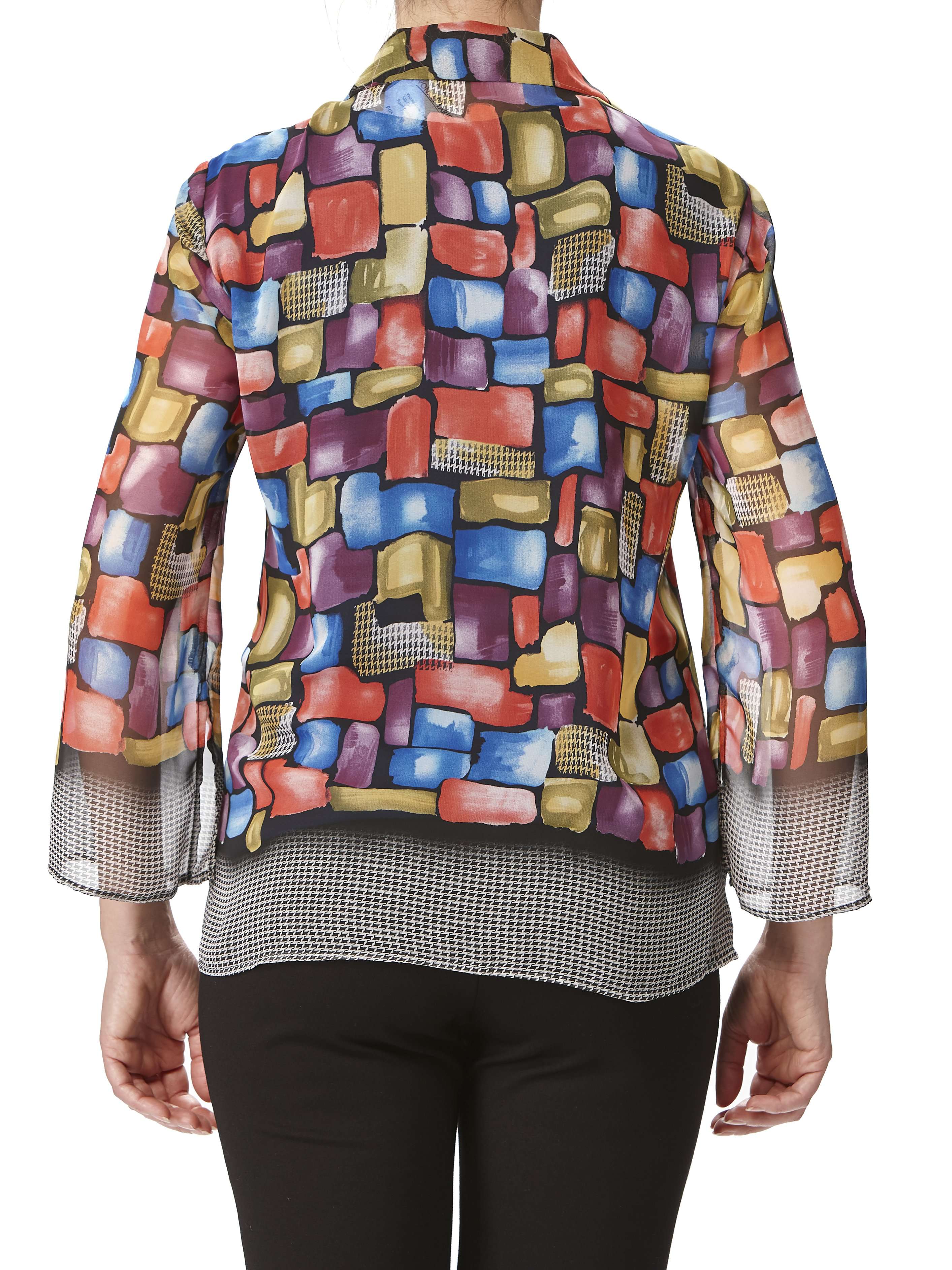 Women's Blouses Made In Canada Colorful Designer Blouse Made in Canada Yvonne Marie Original Exclusive Print Amazing Quality and Fit - Yvonne Marie - Yvonne Marie