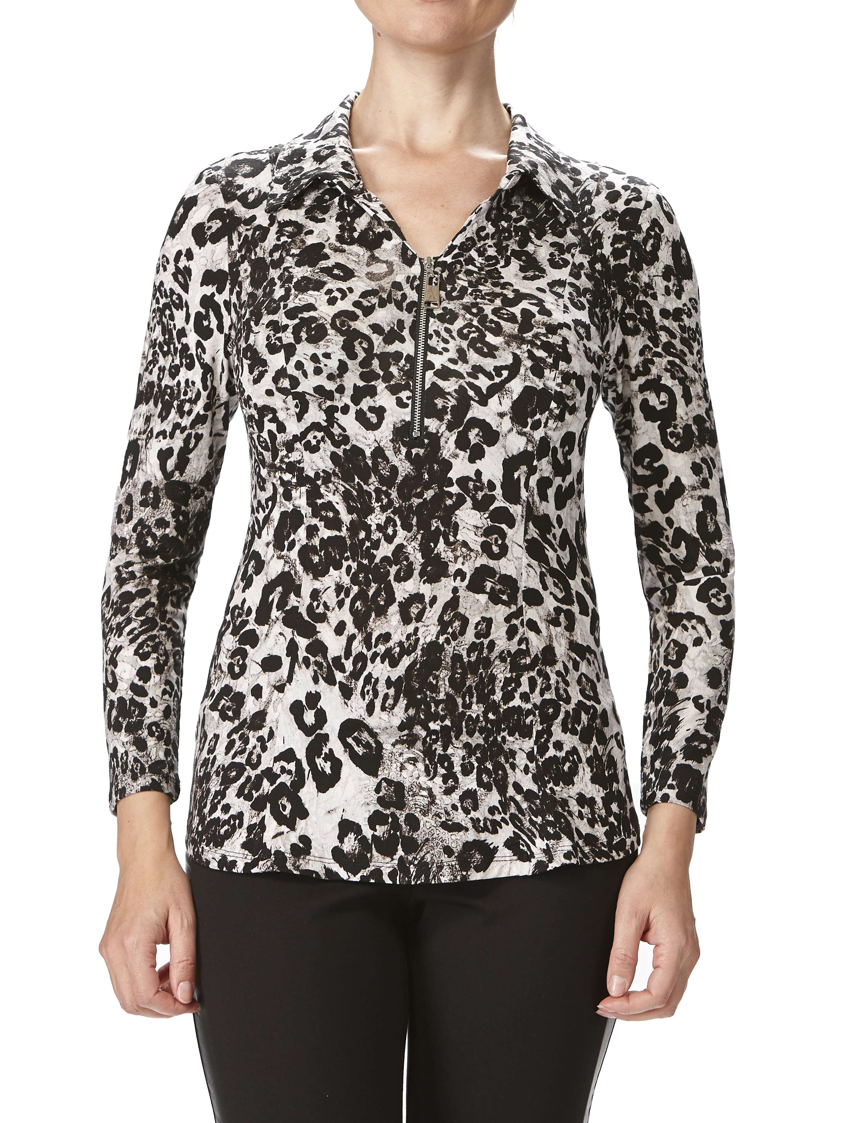 Women's Blouse Animal Print Soft Stretch Fabric - Made in Canada -Exclusive Yvonne Marie - Yvonne Marie - Yvonne Marie