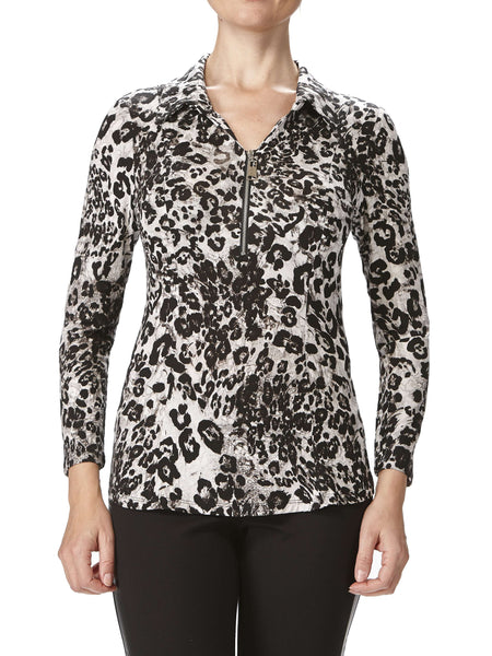 Women's Blouse Animal Print Soft Stretch Fabric - Made in Canada -Exclusive Yvonne Marie