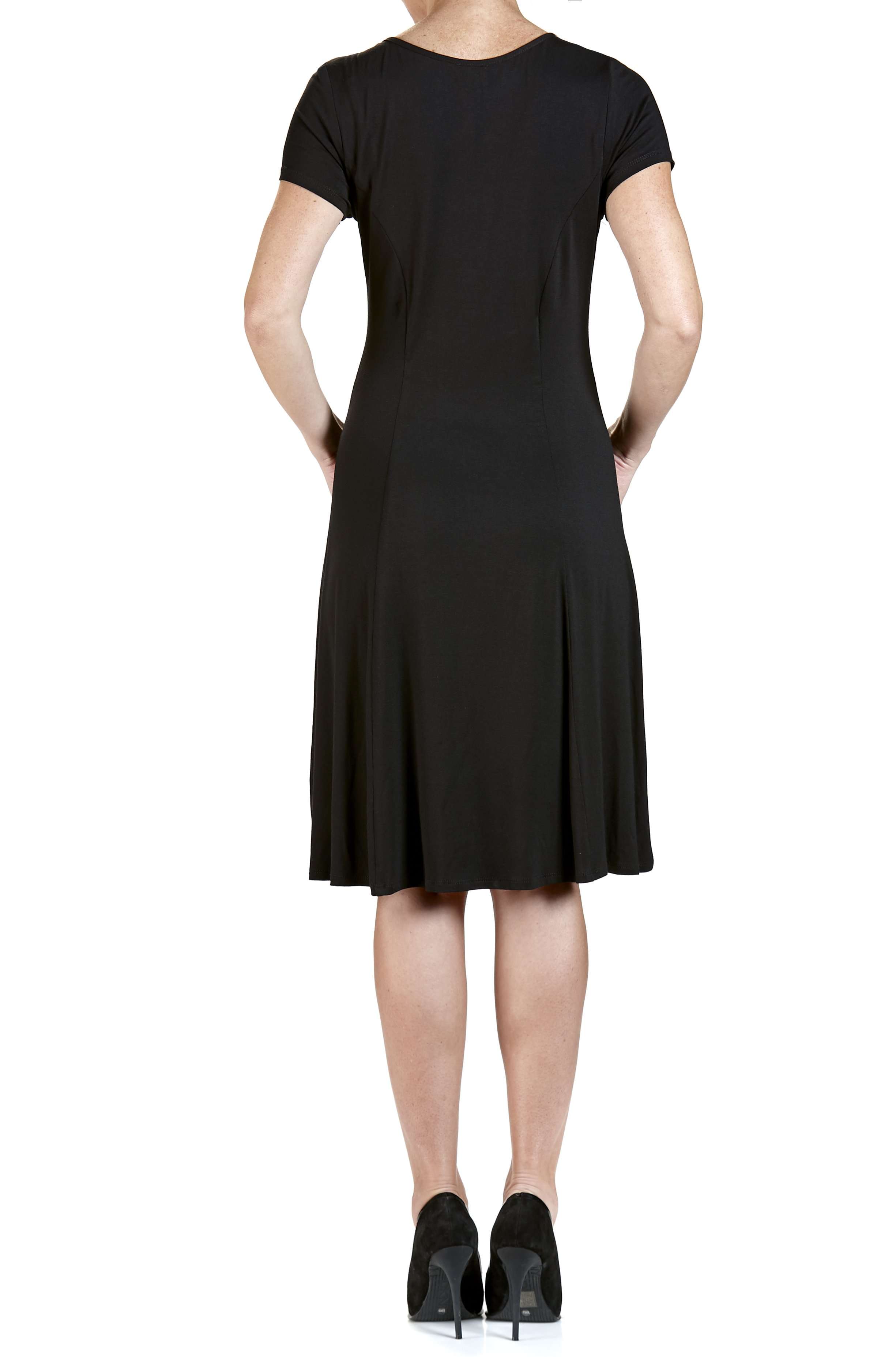 Women's Dress Black Quality Stretch Comfort Fabric Flattering Fit Made in Canada Yvonne Marie Boutiques - Yvonne Marie - Yvonne Marie