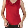 Women's Red Cami Top with Draped Neckline on Sale Made in Canada - Yvonne Marie - Yvonne Marie