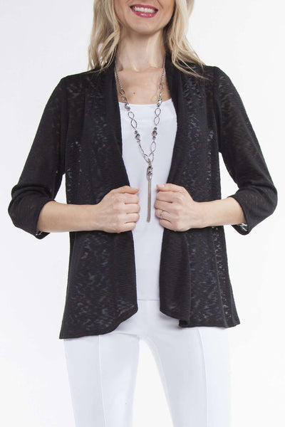 Women's Cardigan Black Cover up Jacket On Sale Quality Fabric Amazing Fit Our best Seller Made In Canada Shop Yvonne Marie Boutiques Over 30 Years Loyal Clients